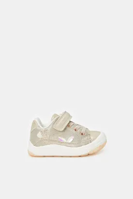 Infant Girls Gold Velcro Sneakers