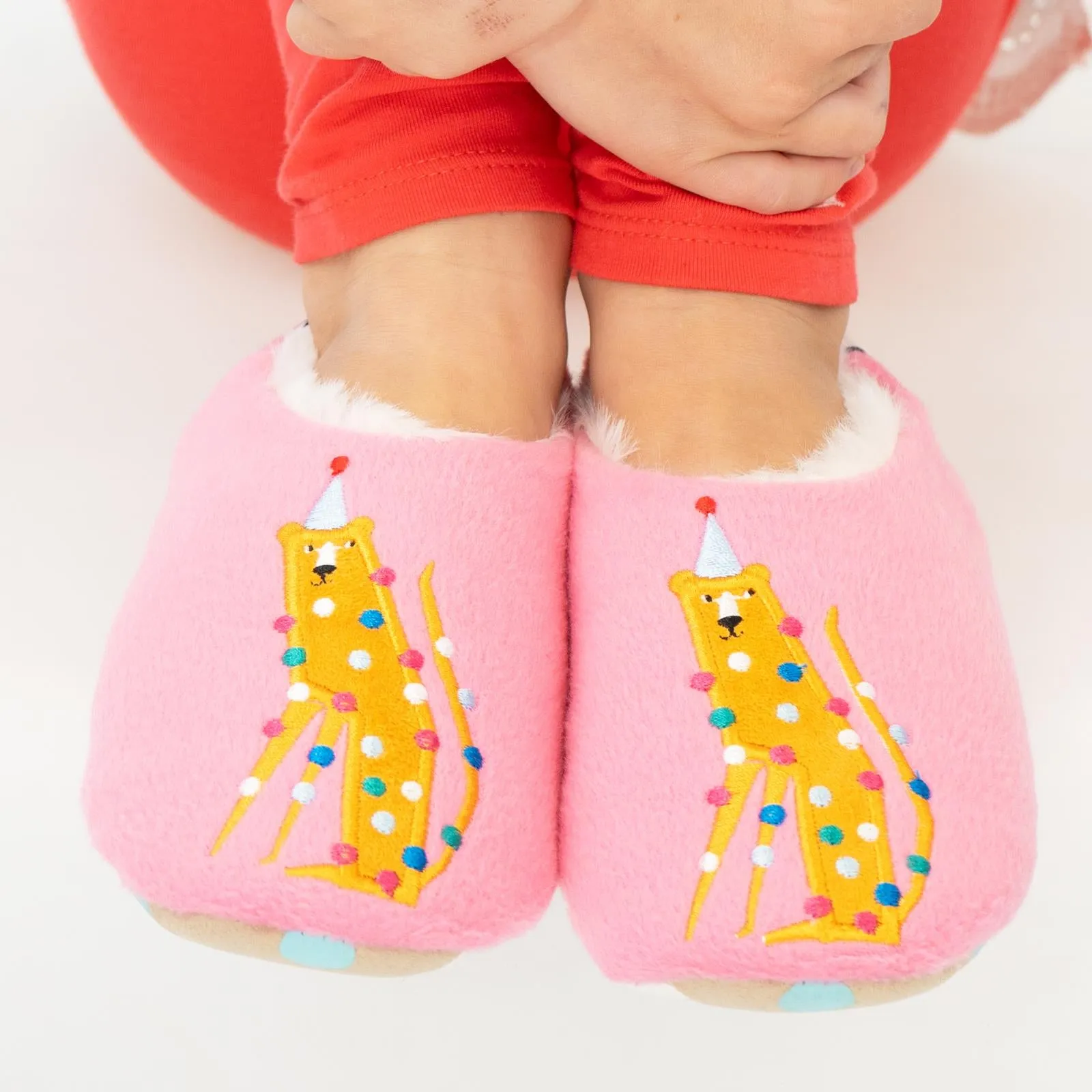 Joules Girls Pink Fluffy Warm Slippers