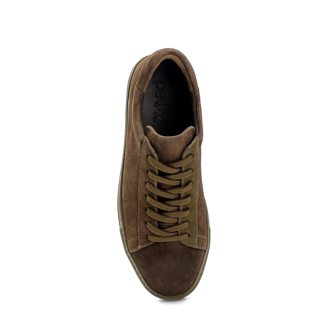 Khaki Men Suede Leather Sneaker