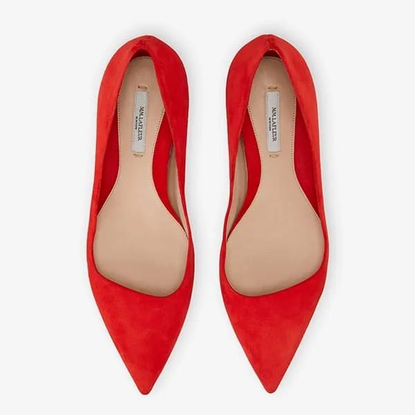 Lillian Pump - Suede :: Vermilion