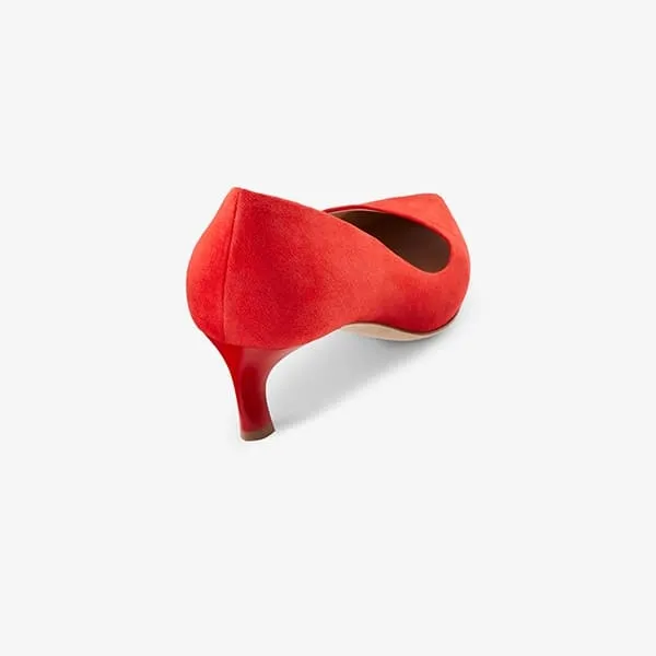 Lillian Pump - Suede :: Vermilion