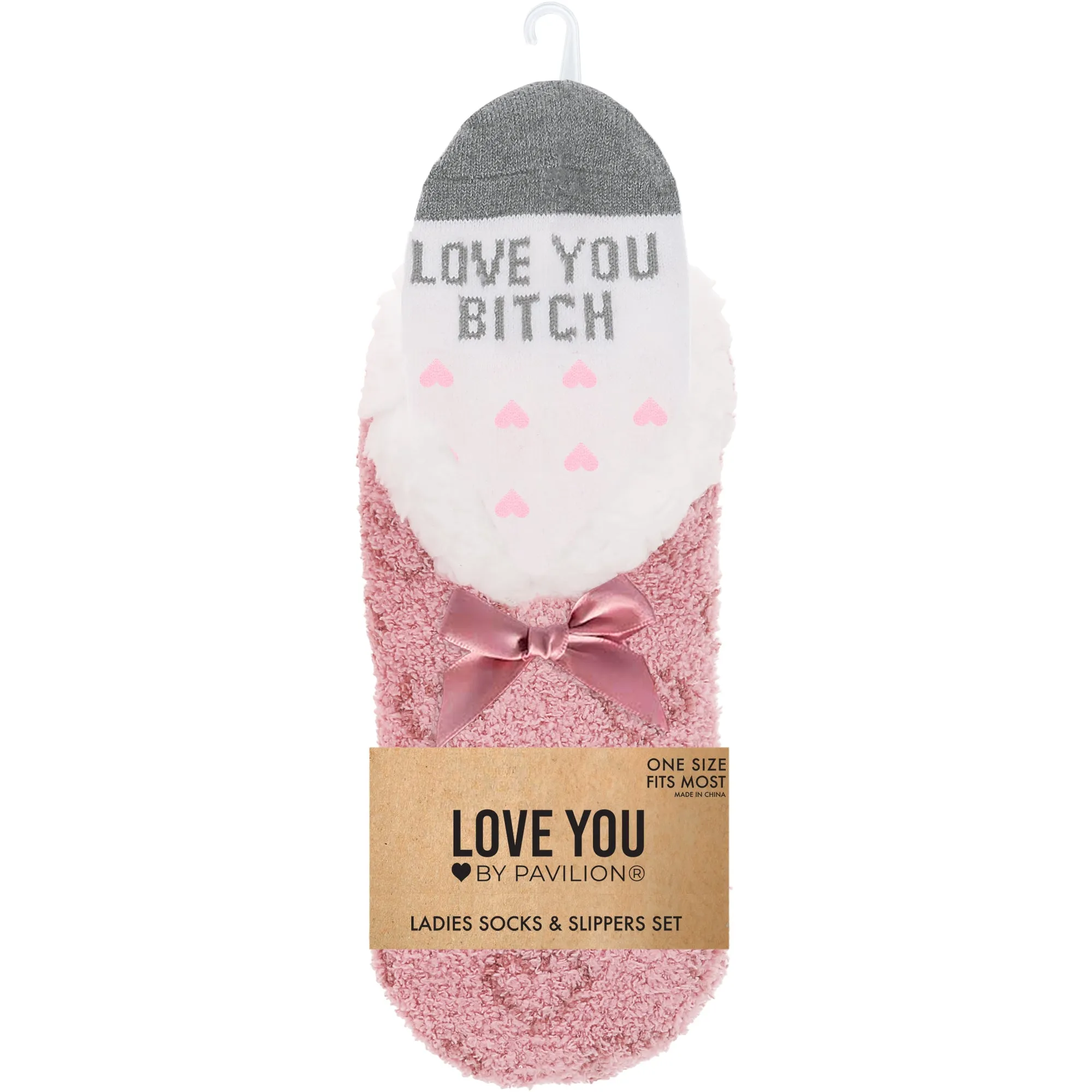 Love You Bitch Slipper Sock Gift Set