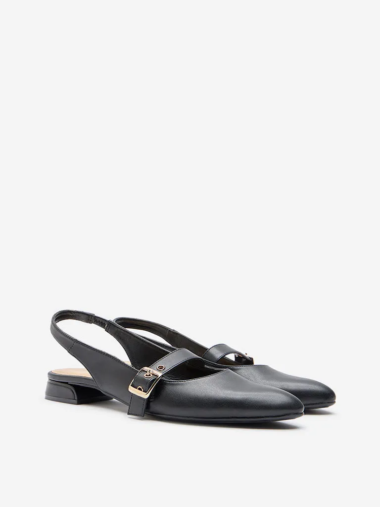 LUNA BLU Black Slingback Shoes