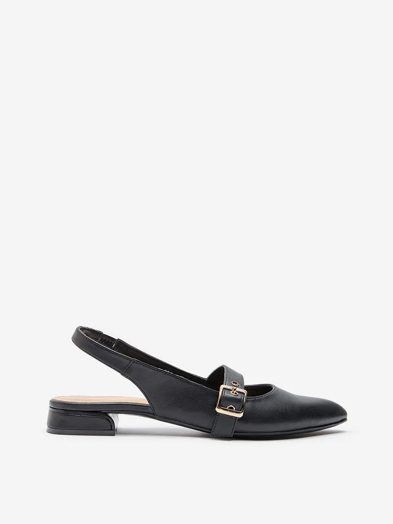 LUNA BLU Black Slingback Shoes