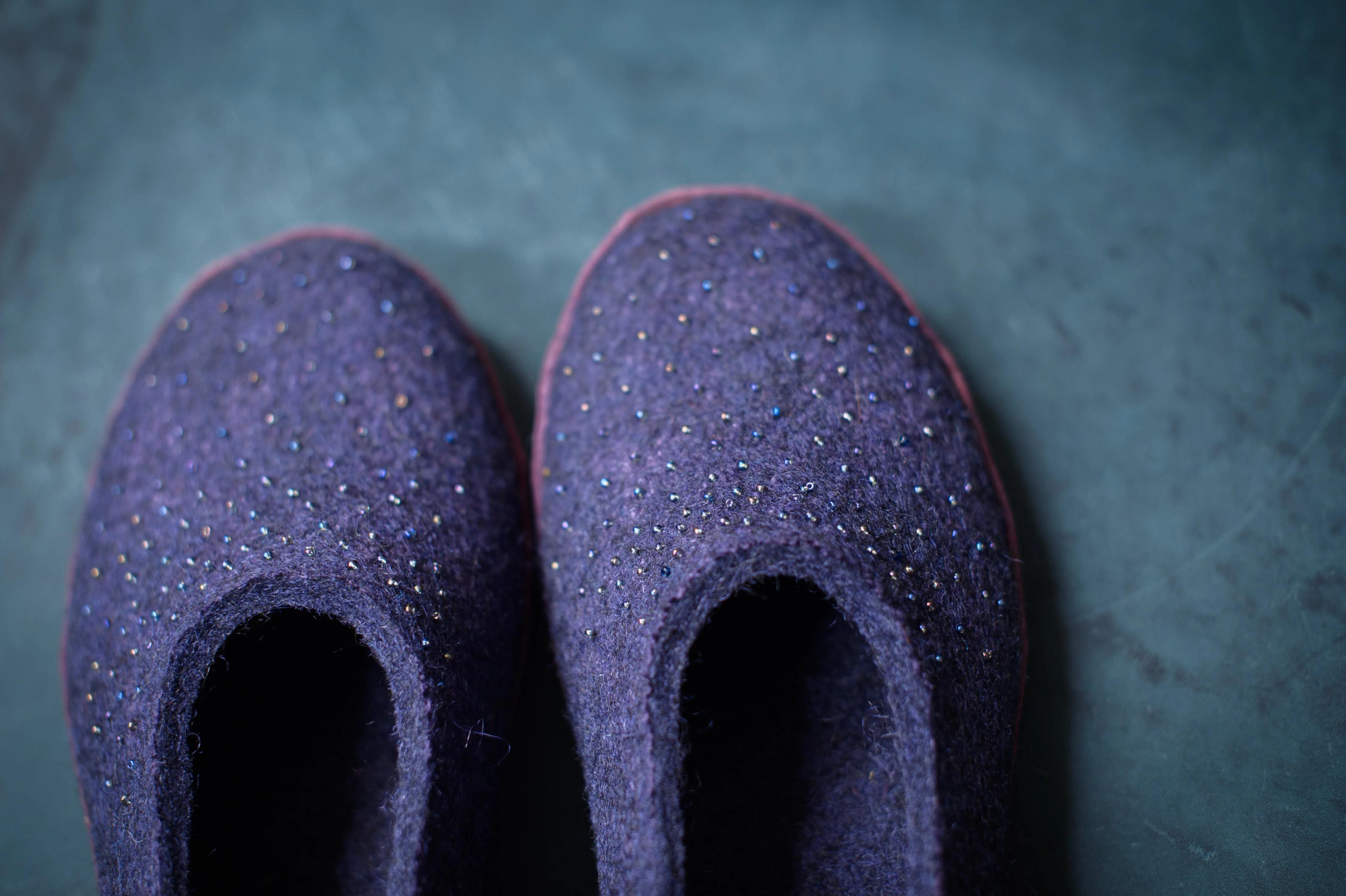 MARGOT - Aubergine - Customisable ballerinas slippers