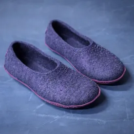 MARGOT - Aubergine - Customisable ballerinas slippers