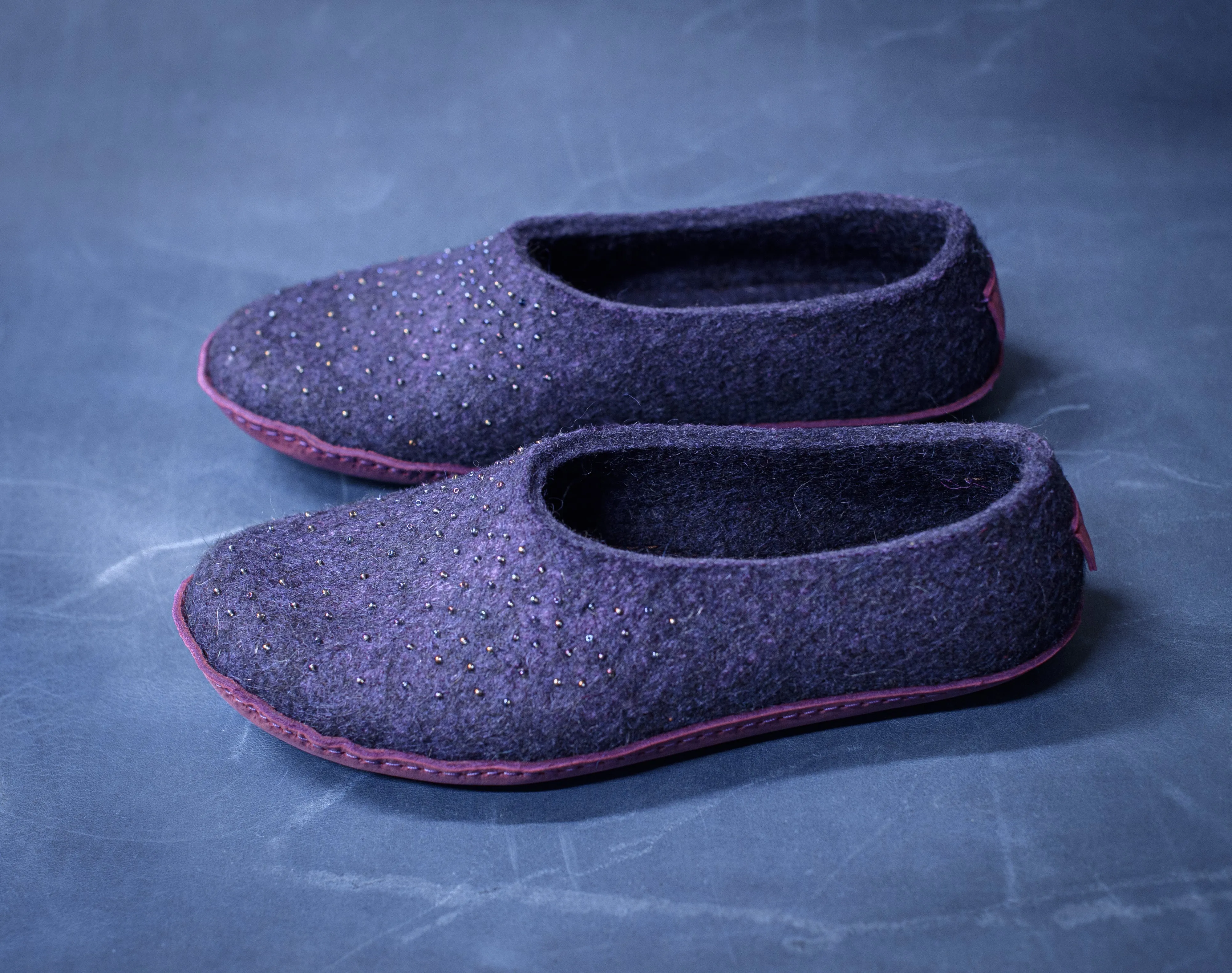 MARGOT - Aubergine - Customisable ballerinas slippers