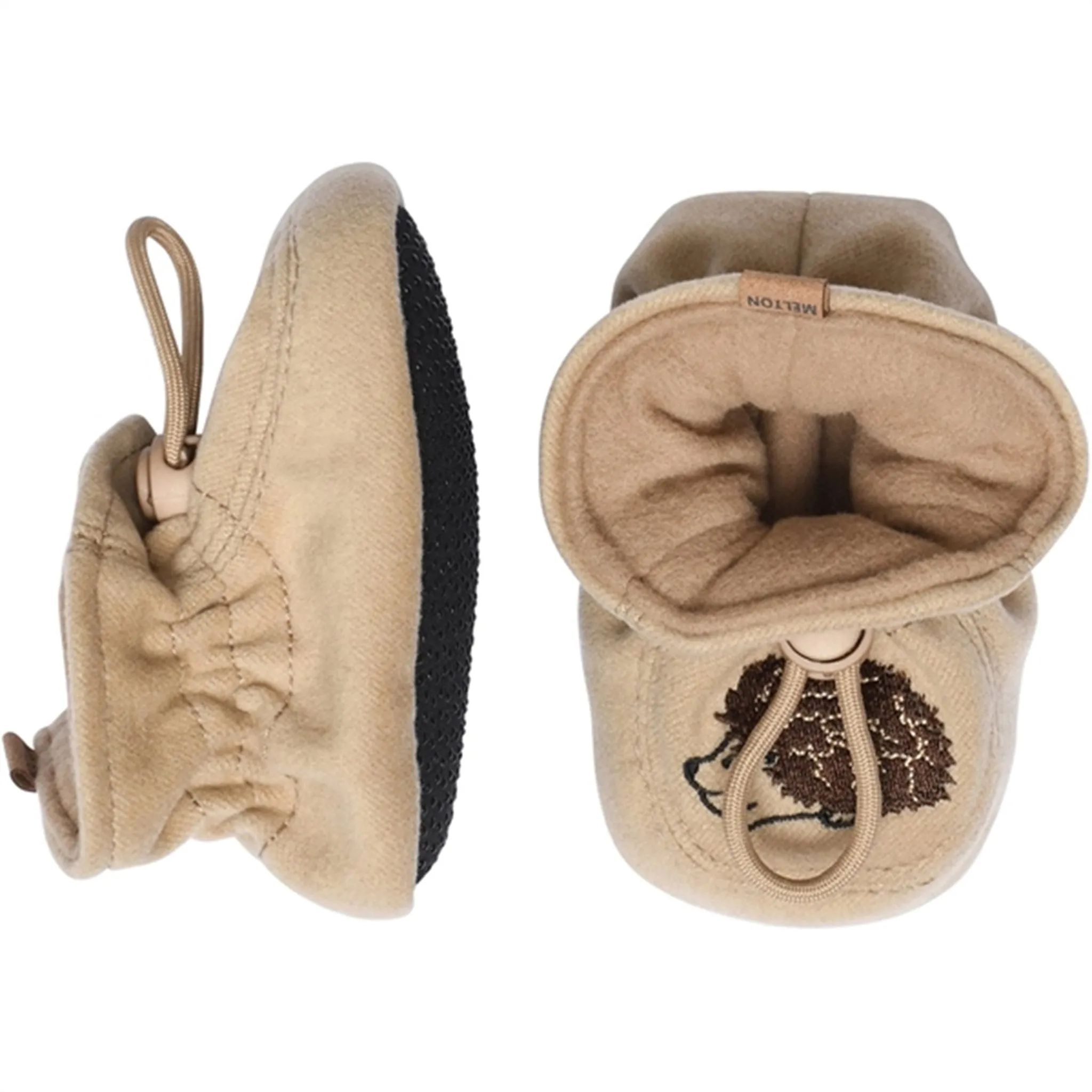 MELTON Textile Slippers Hedgehog Beige