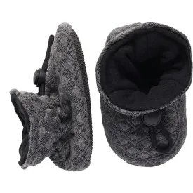 MELTON Textile Slippers Quilted Dark Grey Melange