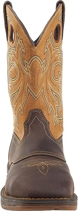 Men's Durango 11" Brown Rebel Brown WP, EH Pull On Steel Square Toe Work Boot