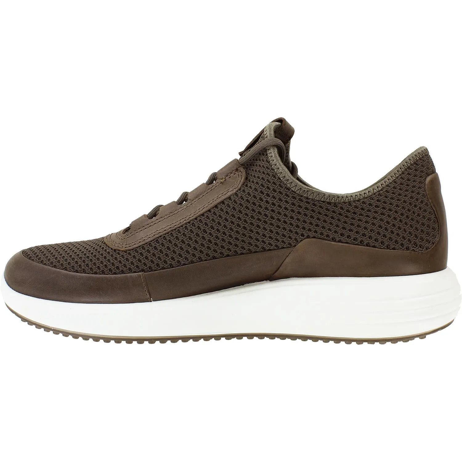 Men's Ecco Soft 7 Runner Sneaker Dark Clay Leather/Mesh