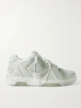 OFF-WHITE Out of Office Trimmed Suede Sneakers