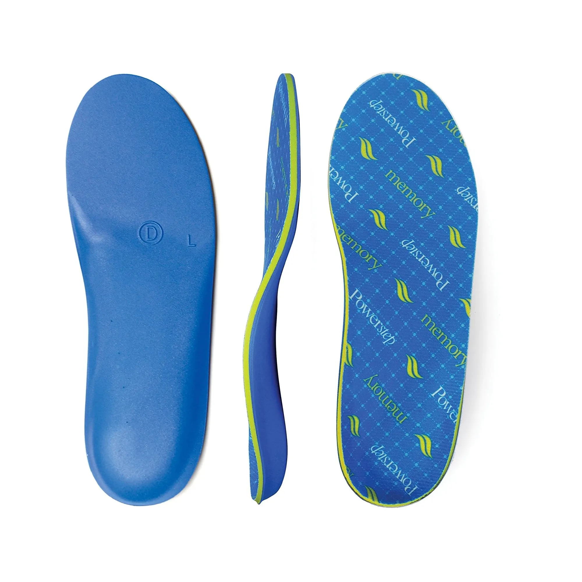 Powerstep Memory Foam Polypropylene Coated Insoles | Color Blue