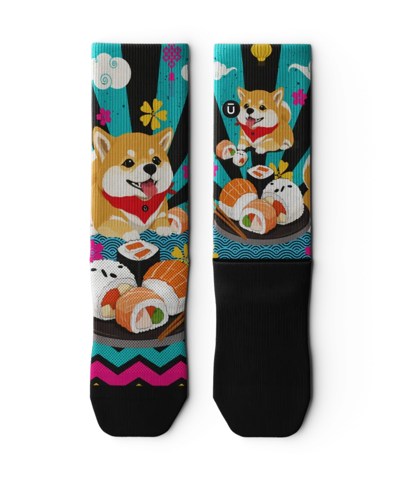 Shiba Roll Crew Socks