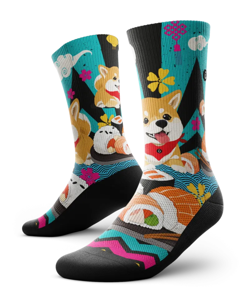 Shiba Roll Crew Socks