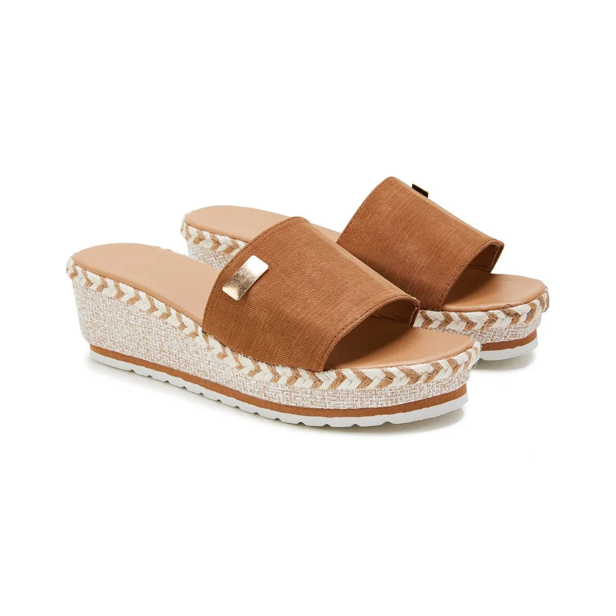 Sohiwoo  Women Summer Wedges Open Toe Espadrille Platform Slippers Slip on Sandals