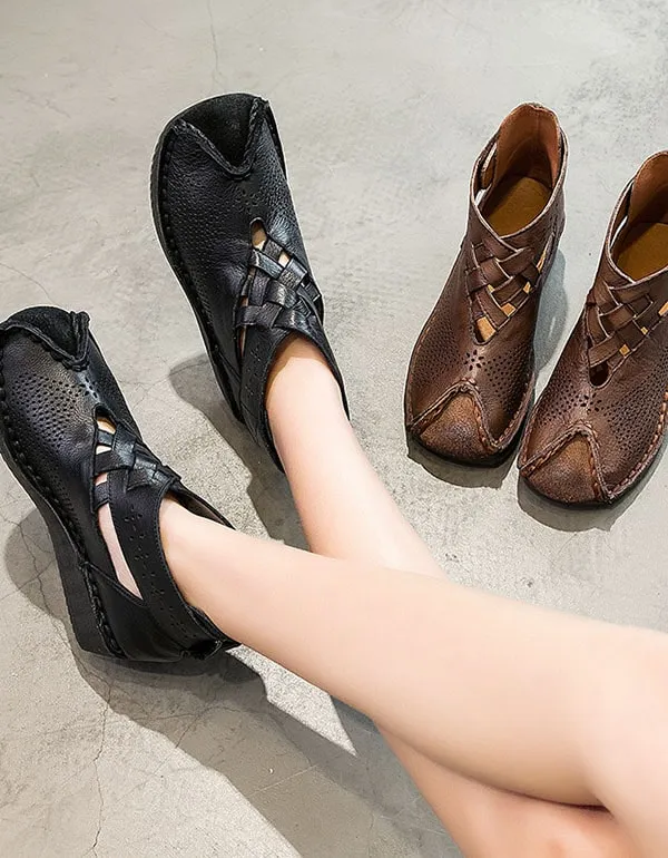 Spring Leather Thick-soled Comfortable Ethnic Shoes