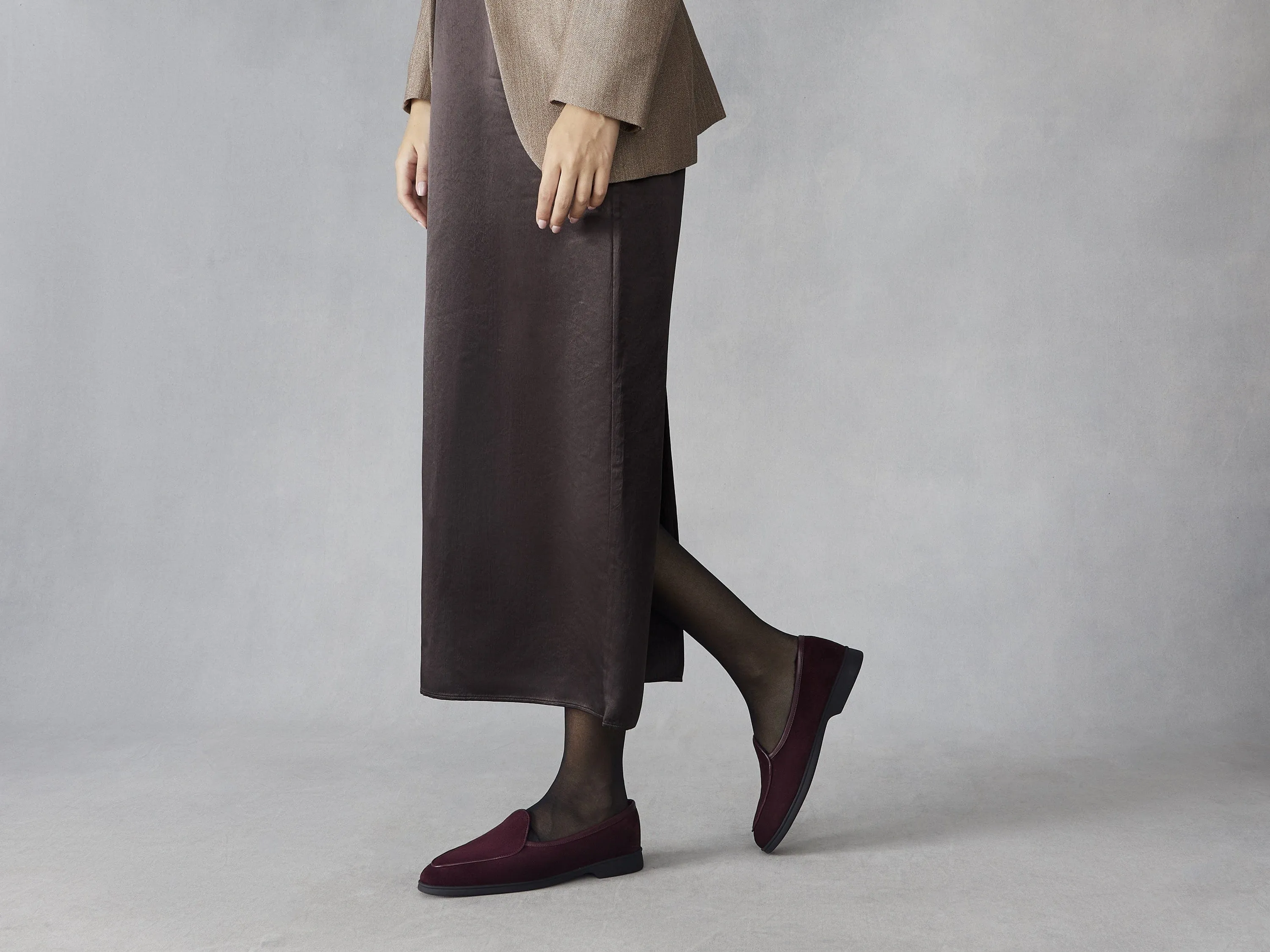 Stride Loafers in Sultan Glove Suede with Shearling Lining