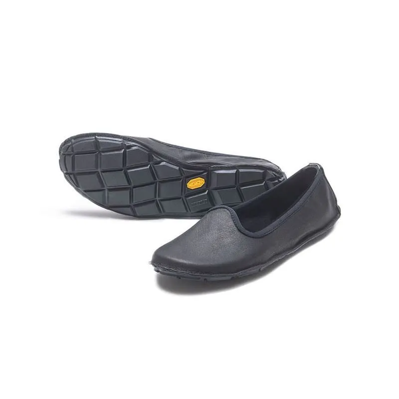 Vibram One Quarter Kangaroo Leather Ladies Shoes Minimalist Footwear - Black/Black