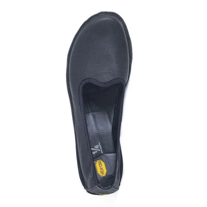 Vibram One Quarter Kangaroo Leather Ladies Shoes Minimalist Footwear - Black/Black