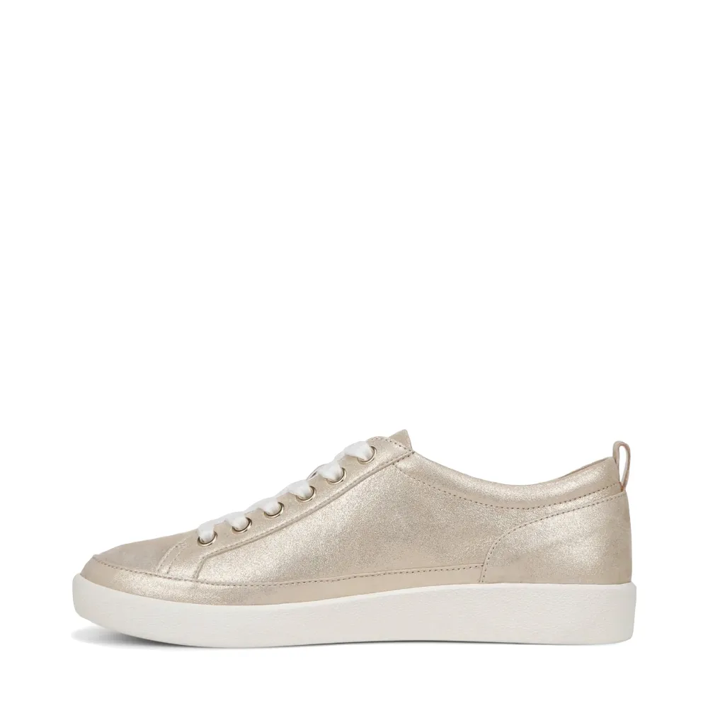 Vionic Women's Winny Leather Tie Sneaker in Gold