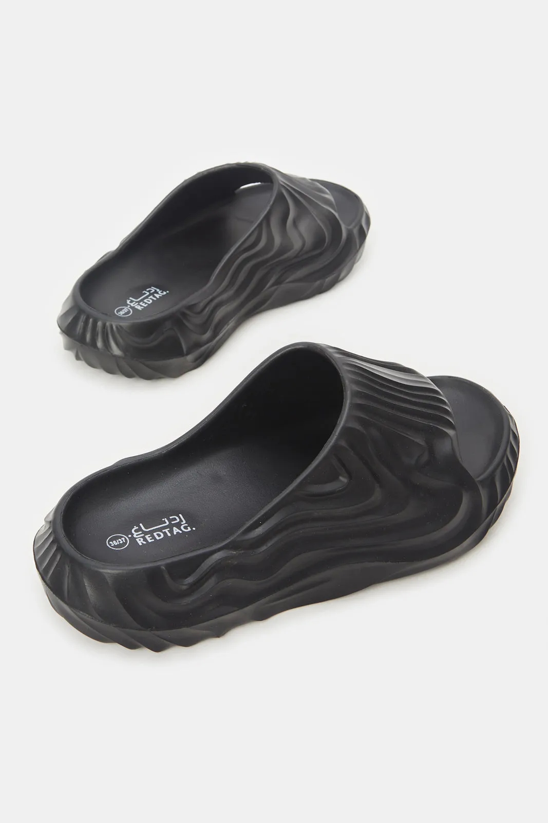 Women Black Moulded Slide