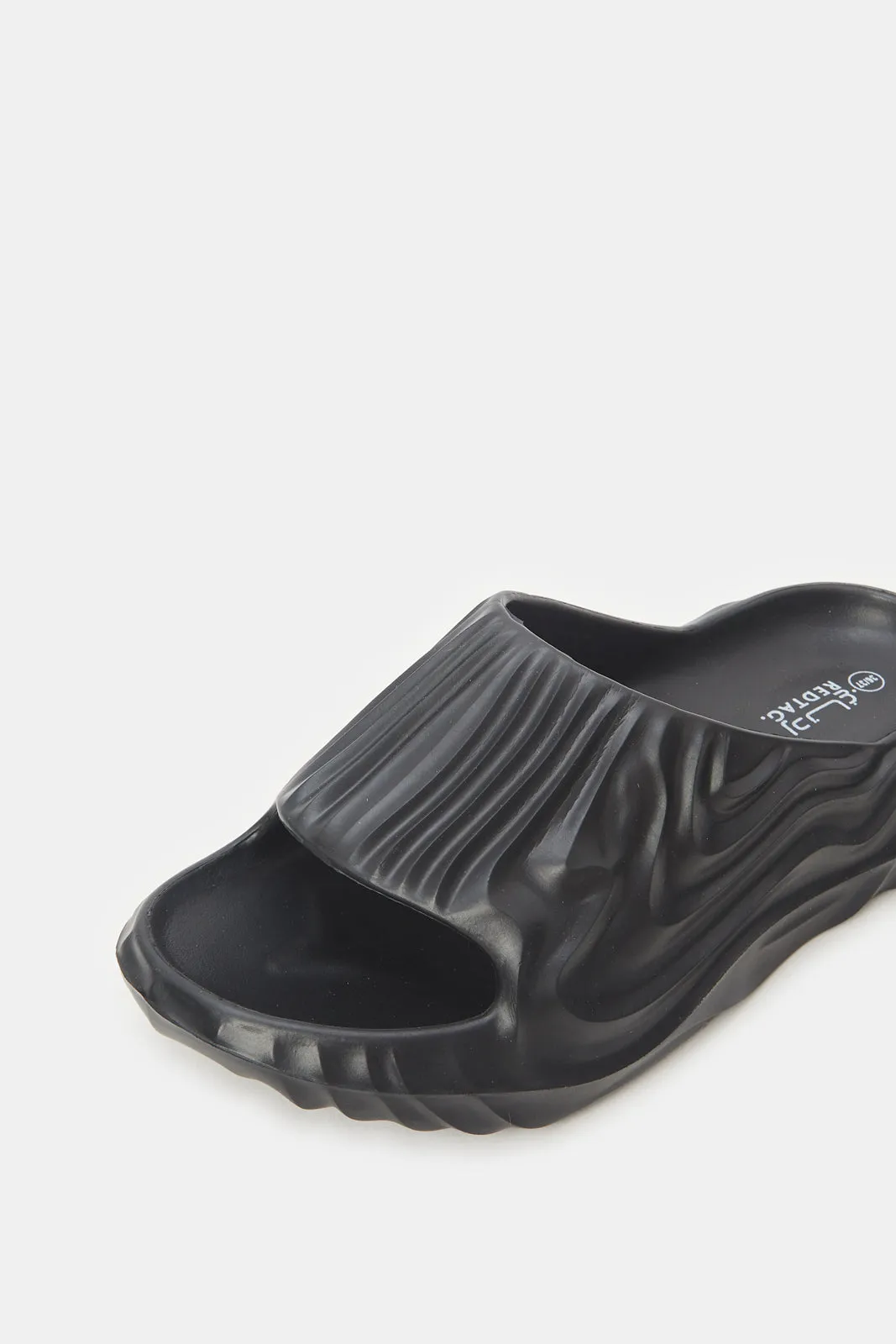 Women Black Moulded Slide