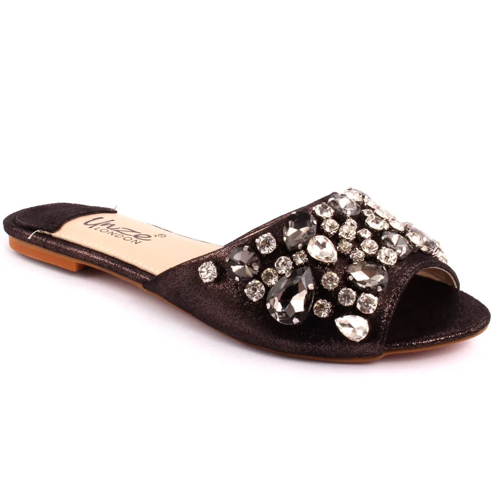 Women ‘Emilio’ Crystal Decorated Slippers