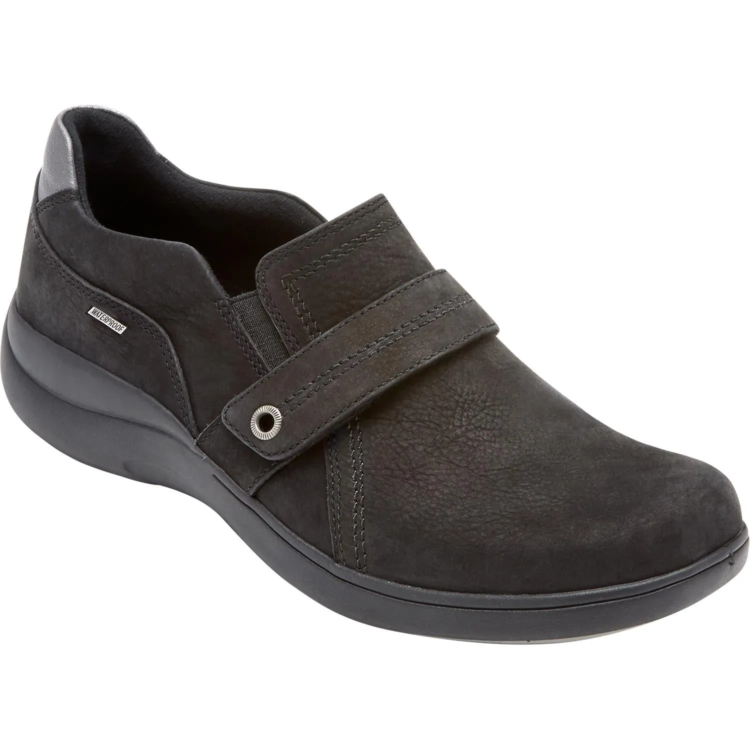 Women's Aravon Rev Stridarc Waterproof Black Nubuck