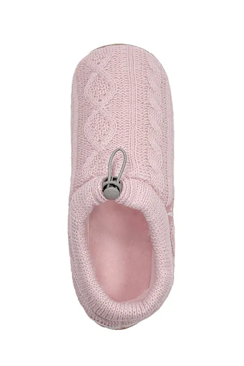 Women's Ava Cable Knit Drawstring Slippers