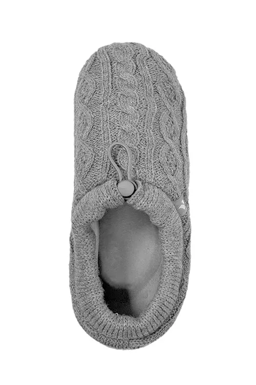 Women's Ava Cable Knit Drawstring Slippers