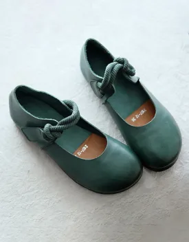 Women's Comfortable Retro Flat Shoes Green