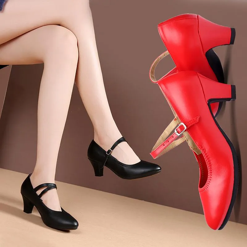 Women's Leatherette 4cm Heels Rubber Sole Ballroom Dance Shoes Modern Dance Shoes