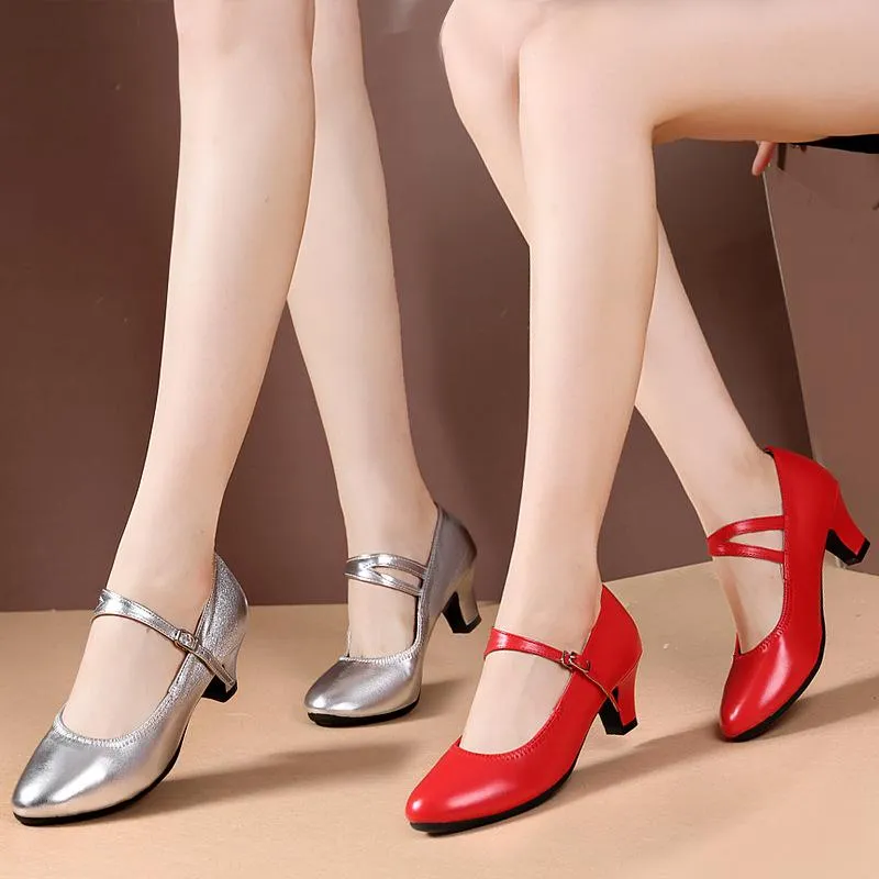 Women's Leatherette 4cm Heels Rubber Sole Ballroom Dance Shoes Modern Dance Shoes