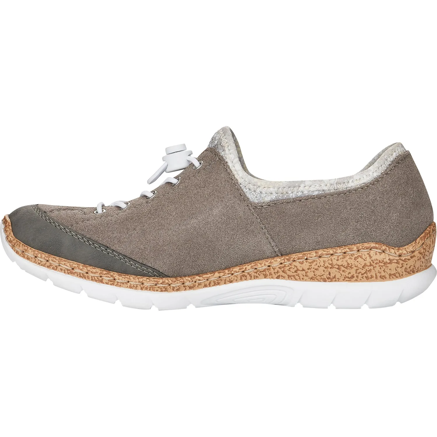 Women's Rieker N42F1-40 Nikita F1 Cement/Dust Silver Suede