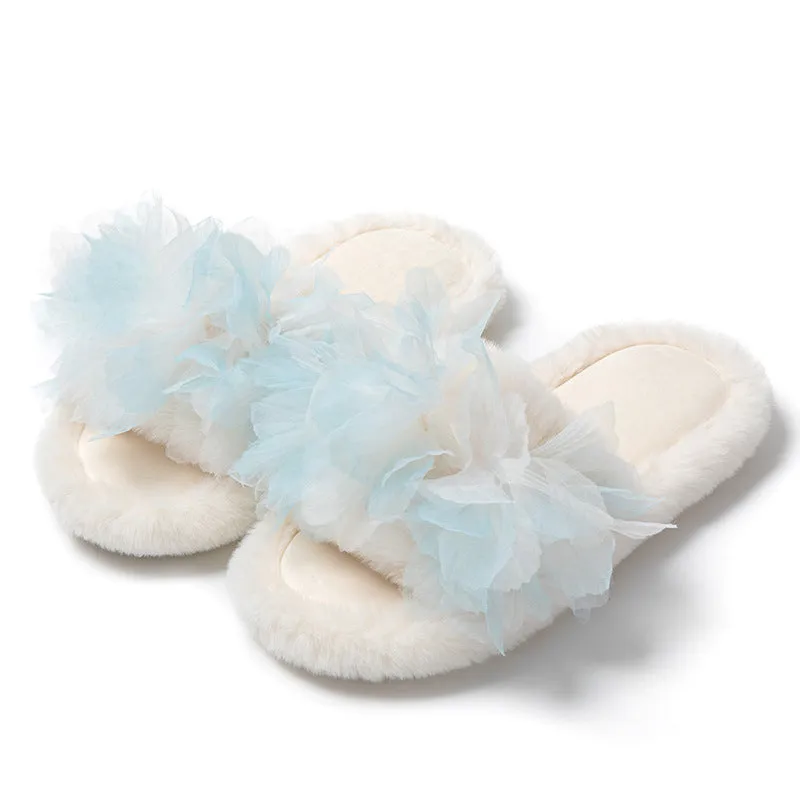 Women's Slippers with Sheer Petals