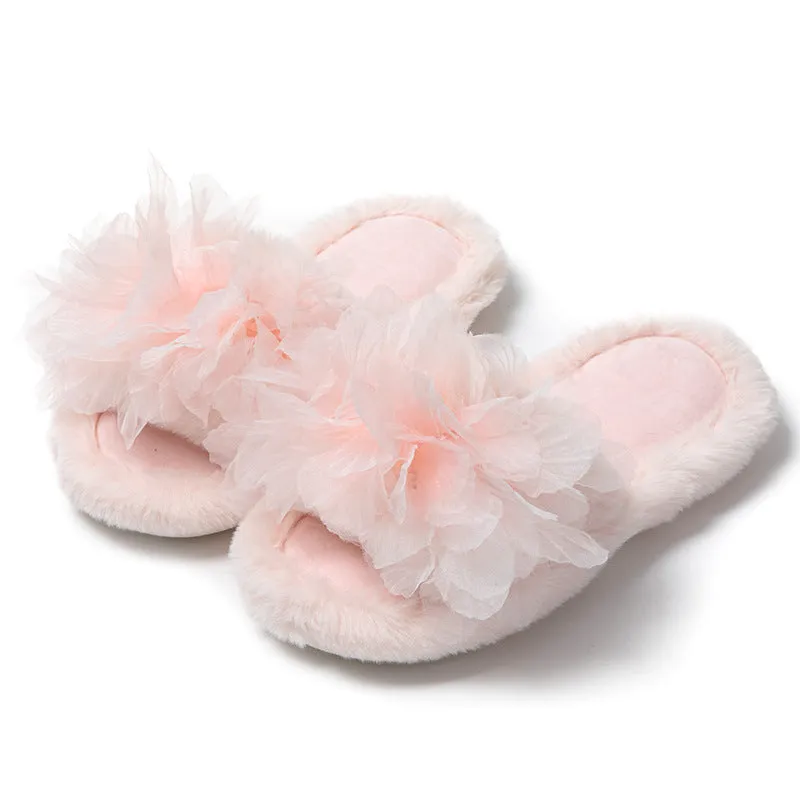 Women's Slippers with Sheer Petals